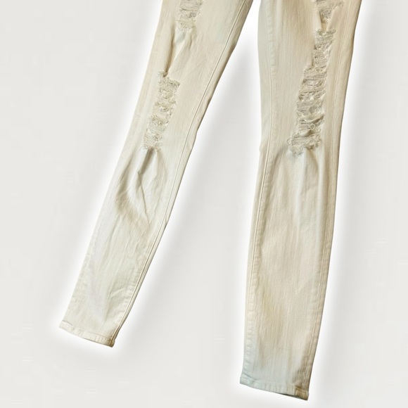 Frame Denim Distressed Le Skinny De Jeanne Skinny Jeans in “Blanc” White Size 26 - Picture 9 of 16